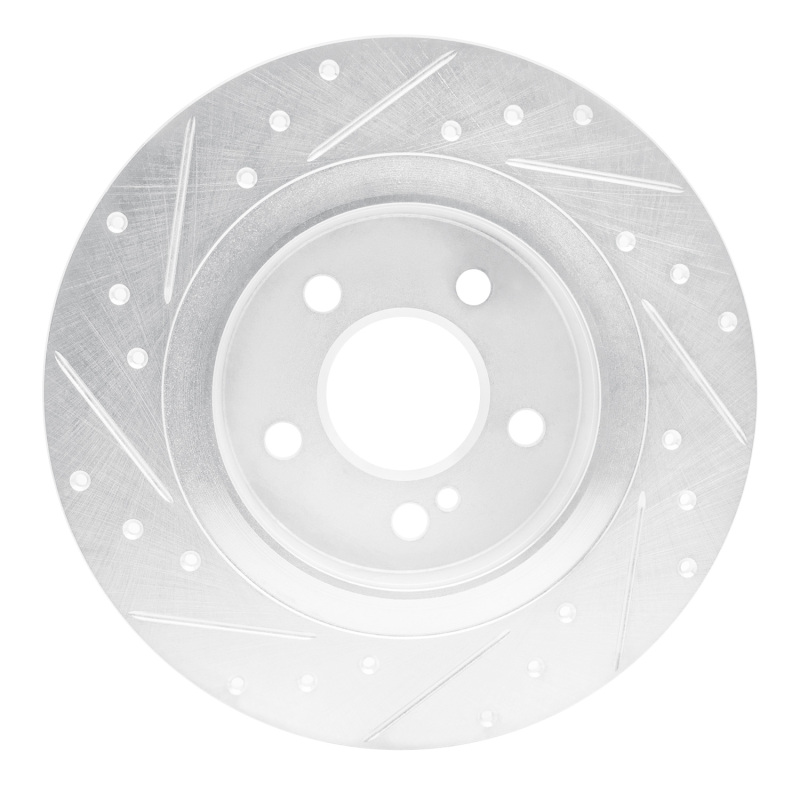 Mercedes-Benz SLK250 Brake Rotor (1) - Rear Right - R1 Concepts - Drilled & Slotted - Silver - `12-`20